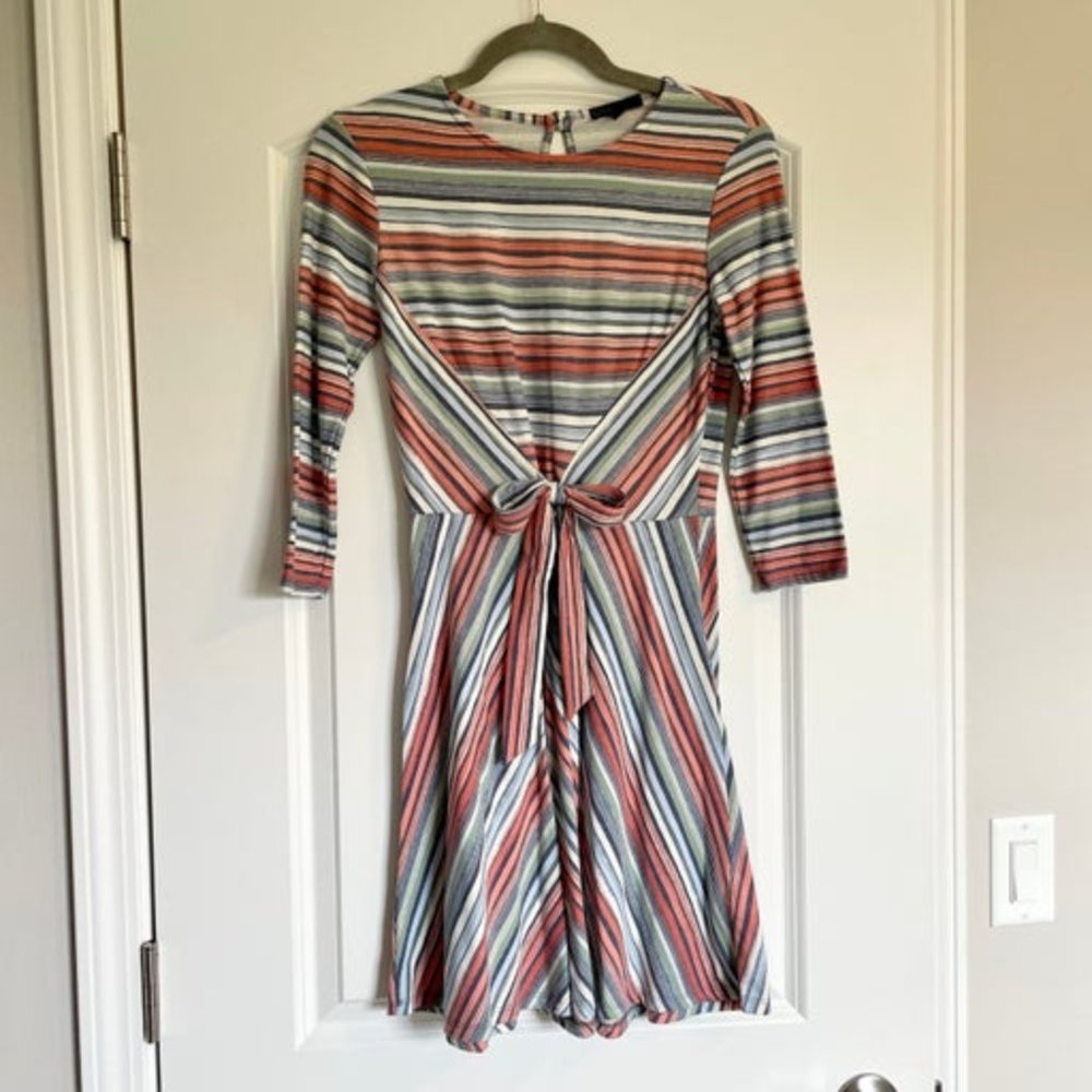 striped dress size small